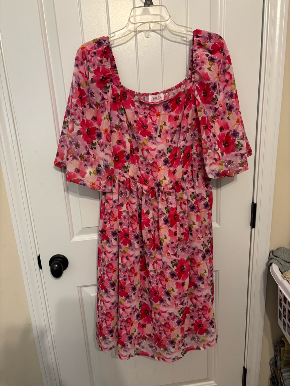 white birch Hot Pink Smocked Top